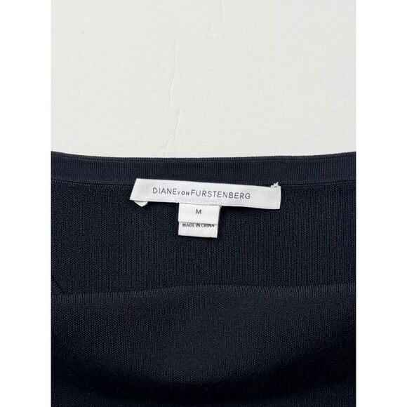 Diane von Furstenberg Flote Skater Skirt Black A Line Structured Size Medium EUC - Picture 2 of 9